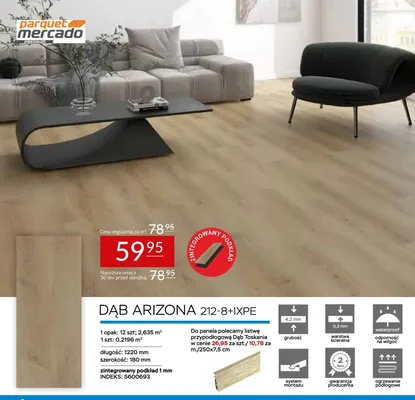 Panele winylowe dąb arizona 212-8+ixpe promocja w Abra Meble