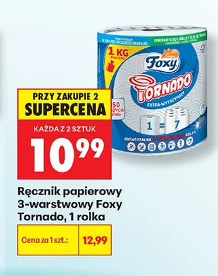 Ręcznik papierowy 3-warstwowy Foxy Tornado promocja w Biedronka