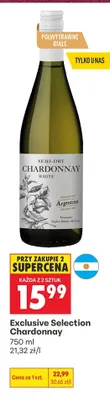 Wino białe Exclusive Selection Chardonnay promocja w Biedronka