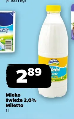 Mleko świeże Miletto 2,0% promocja w Netto
