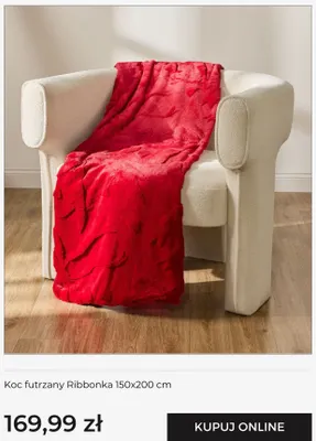 Koc futrzany Ribbonka 150x200 cm Home & You promocja w home&you