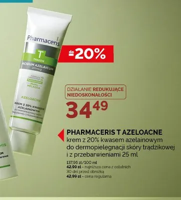 Krem do twarzy z 20% kwasem azelainowym Pharmaceris T Azeloacne promocja w Ziko Dermo