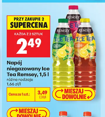 Napój niegazowany Ice Tea Remsey z czarnej herbaty promocja w Biedronka