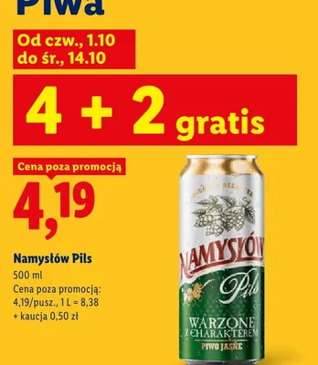 Piwo Namysłów Pils promocja w Lidl
