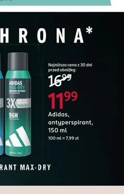 Antyperspirant Max-Dry Adidas promocja w Rossmann