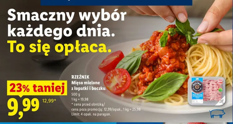 Mięso mielone z łopatki i boczku Rzeźnik promocja w Lidl