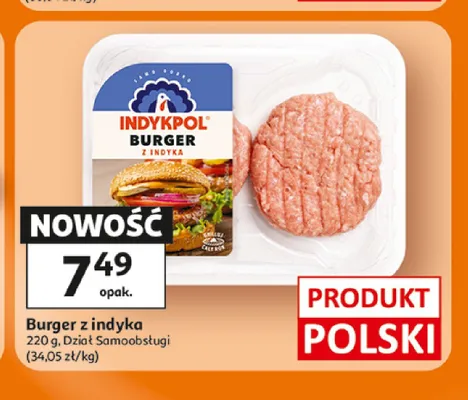 Burger z indyka Indykpol promocja w Auchan