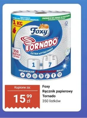 Ręcznik papierowy Tornado extra-wytrzymały 350 listków promocja w Dino