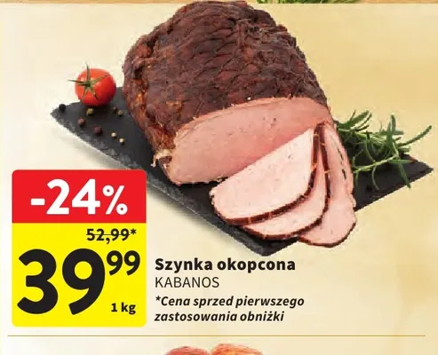Szynka okopcona Kabanos promocja w Intermarche