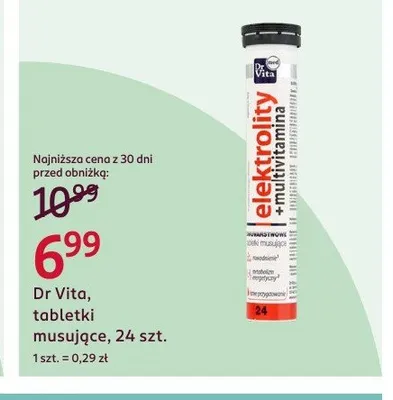 Tabletki musujące Dr Vita Elektrolity + Multiwitamina promocja w Rossmann