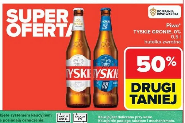 Piwo Tyskie Gronie 0% promocja w Carrefour