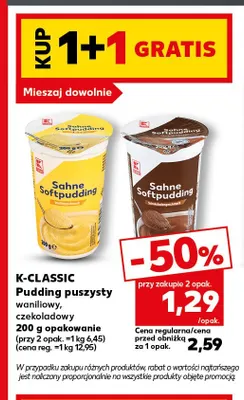 Pudding puszysty czekoladowy K-Classic promocja w Kaufland