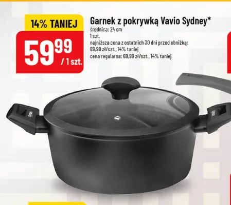 Garnek z pokrywką Vavio Sydney 24 cm promocja w POLOmarket