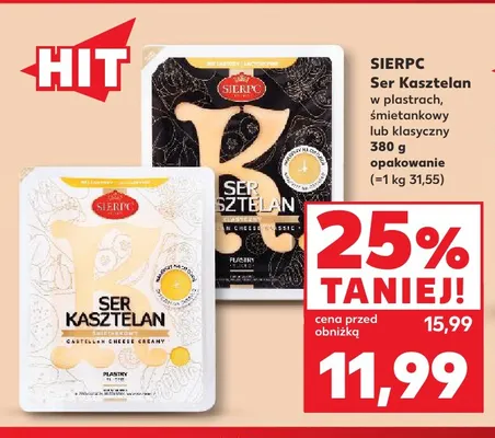 Ser Kasztelan w plastrach klasyczny Sierpc promocja w Kaufland