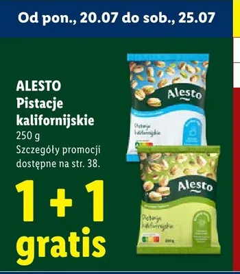 Pistacje kalifornijskie Alesto promocja w Lidl