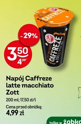 Napój Caffreze latte macchiato Zott promocja w Żabka