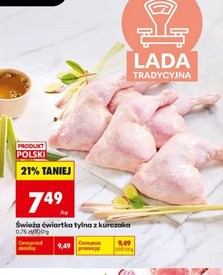 Świeża ćwiartka tylna z kurczaka promocja w Biedronka