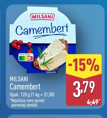 Ser camembert Milsani promocja w Aldi