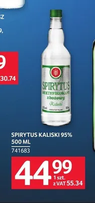 Spirytus Kaliski 95% promocja w Selgros