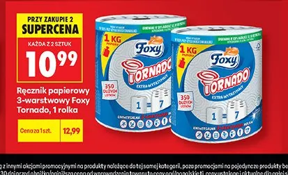 Ręcznik papierowy 3-warstwowy Foxy Tornado promocja w Biedronka
