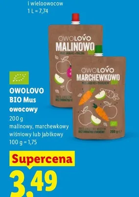 Mus owocowy Owolovo BIO jabłkowy promocja w Lidl
