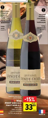Wino białe Pinot Gris A.C. Hauller promocja w Intermarche