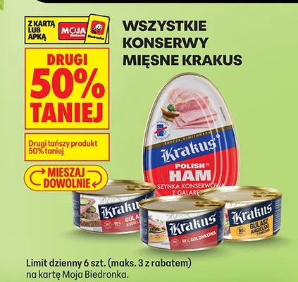 Konserwy mięsne szynka konserwowa promocja w Biedronka