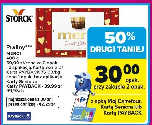 Praliny MERCI finest selection promocja w Carrefour