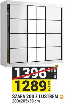 Szafa z lustrem System Tanger 200x205x59cm kolor biały promocja w Merkury Market