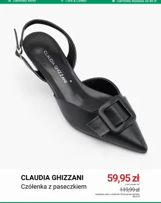 Czółenka z paseczkiem Claudia Ghizzani promocja w Deichmann