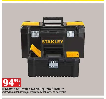 Zestaw 2 skrzynek na narzędzia Stanley promocja w Merkury Market