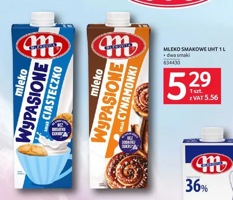 Mleko smakowe ciasteczkowe bez dodatku cukru promocja w Selgros