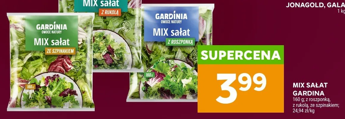 Mix sałat Gardinia ze szpinakiem promocja w Stokrotka