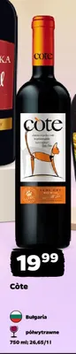 Wino czerwone Côte półwytrawne promocja w Netto