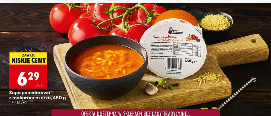 Zupa pomidorowa z makaronem orzo promocja w Biedronka