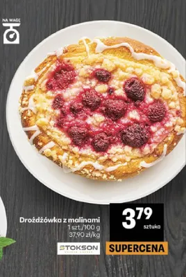 Drożdżówka z malinami Stokson promocja w Delikatesy Centrum