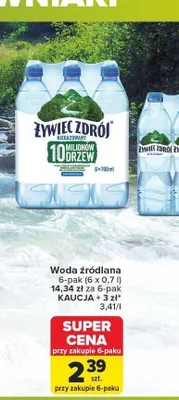 Woda źródlana Żywiec Zdrój 6-pak promocja w Carrefour