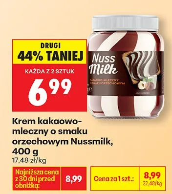 Krem kakaowo-mleczny o smaku orzechowym promocja w Biedronka