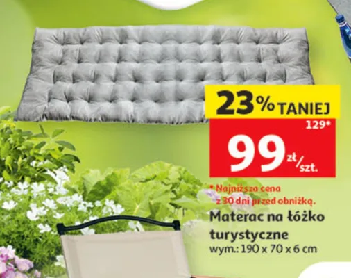 Materac na łóżko turystyczne wym.: 190x70x6cm promocja w Auchan