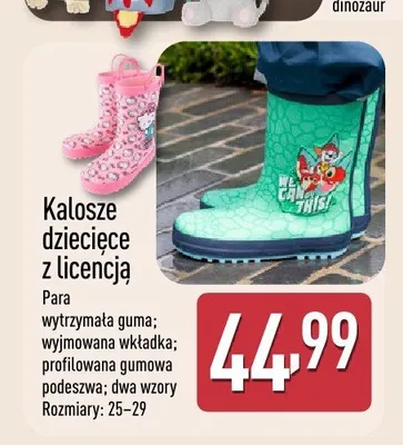 Kalosze dziecięce z licencją promocja w Aldi