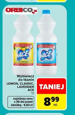 Wybielacz do tkanin Classic Ace promocja w Carrefour