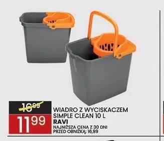 Wiadro z wyciskaczem Simple Clean 10 l Ravi promocja w Wafelek