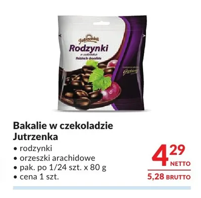 Bakalie w czekoladzie orzeszki arachidowe Jutrzenka promocja w Makro