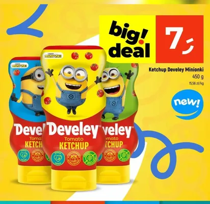 Ketchup pomidorowy Develey Minionki promocja w Dealz