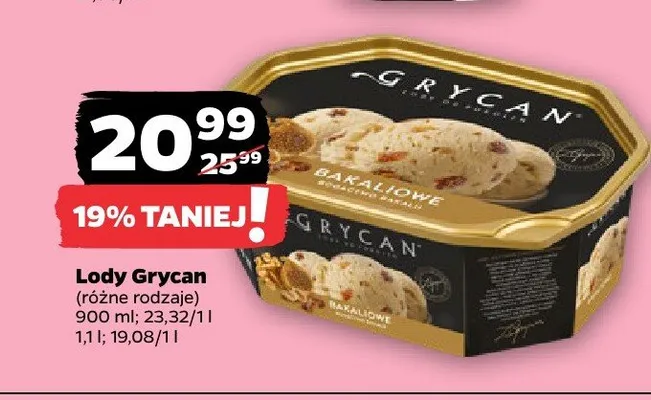 Lody Grycan Bakaliowe promocja w Netto