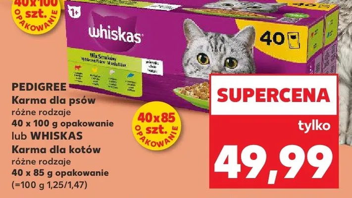 Karma dla kotów różne rodzaje 40 szt.  promocja w Kaufland