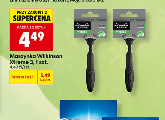 Maszynka do golenia Wilkinson Sword Xtreme 3 Activ Comfort promocja w Biedronka