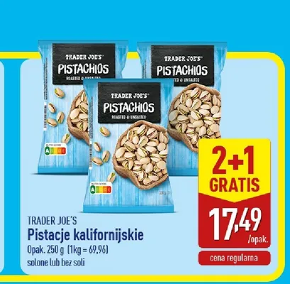 Pistacje kalifornijskie Trader Joe's solone promocja w Aldi