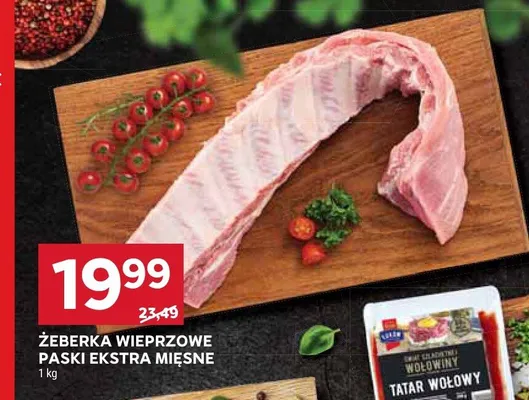 Żeberka wieprzowe paski ekstra mięsne promocja w Stokrotka
