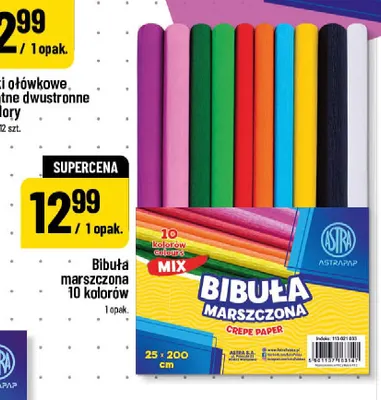 Bibuła marszczona 10 kolorów Astra promocja w POLOmarket